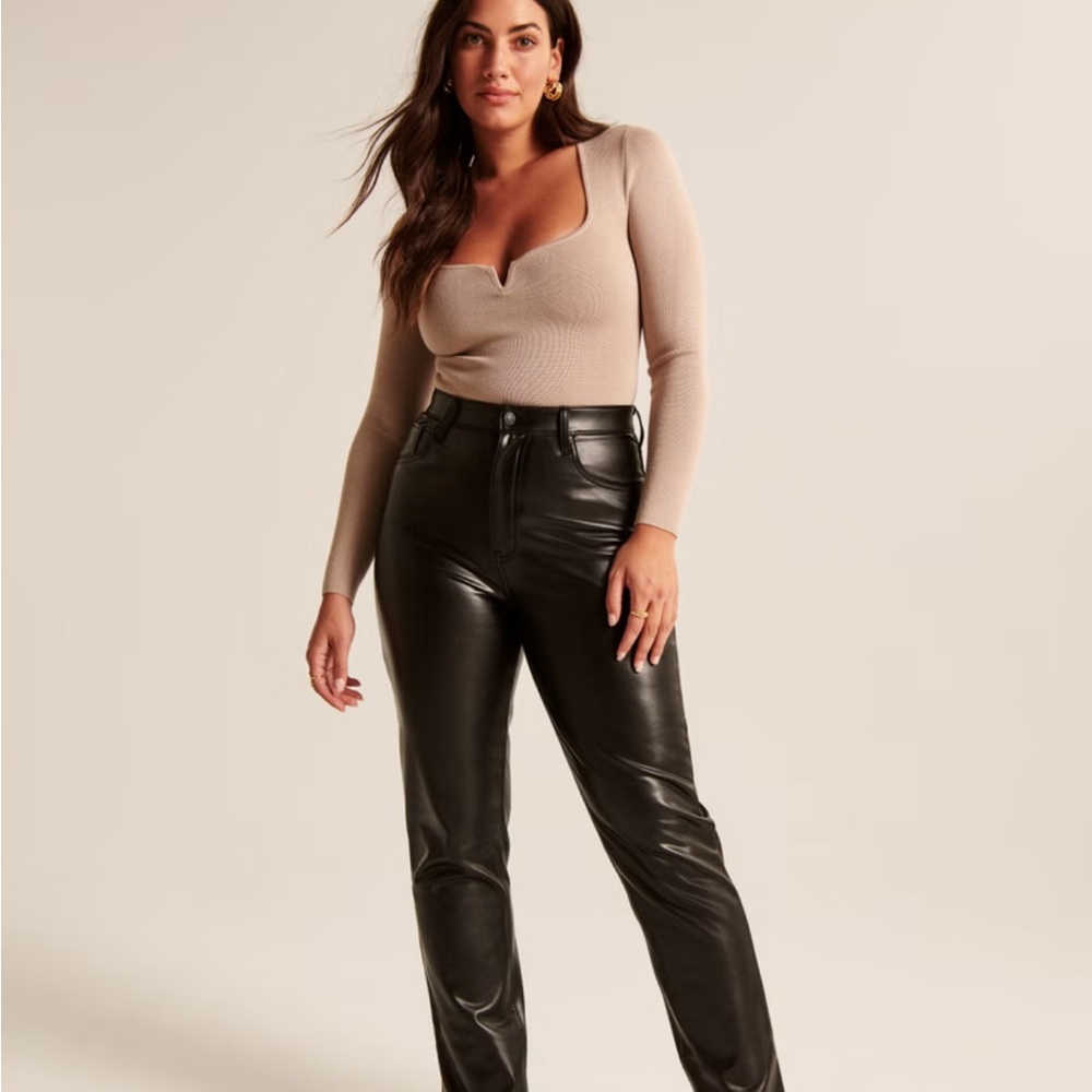 Abercrombie & Fitch Leather Pants Curve Love - Picture 5 of 9